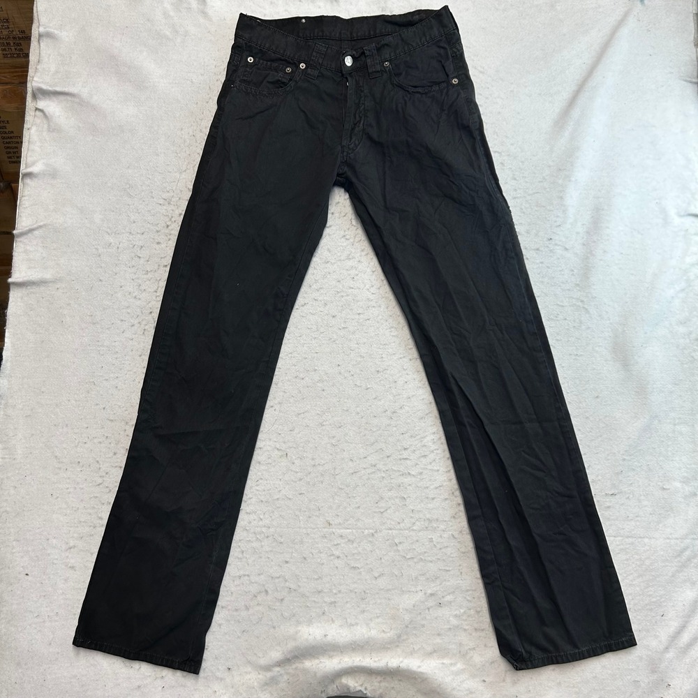 Iceberg Jeans Mens 32 Black Embroidered Straight Leg Made in Italy
